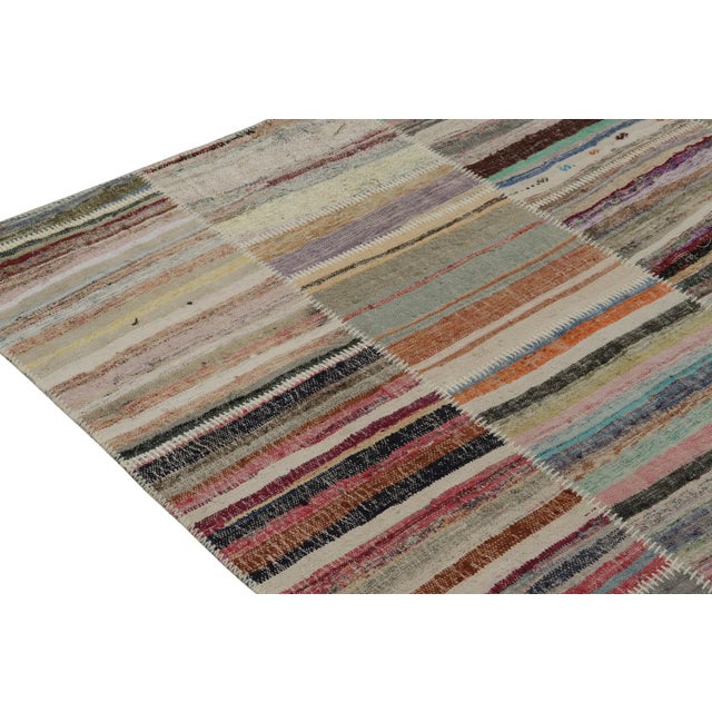 2010s Rug & Kilim’s Patchwork Kilim in Polychromatic Stripes For Sale - Image 5 of 7