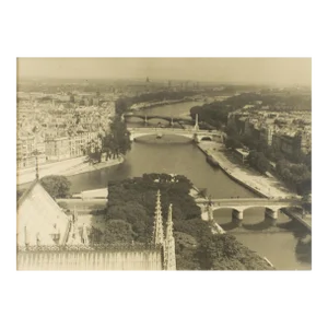 View from Notre Dame de Paris Cathedral 1950 - Silver Gelatin B & W Photography