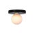 Modern Globe Flush Mount Black, 3 Inch Glass Globe, by Research.Lighting, Modern, Minimal For Sale - Image 3 of 6