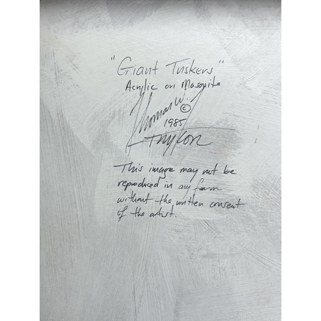 Gray Iconic Contemporary Elephant Painting Giant Tuskers Tom Taylor 20 C. American For Sale - Image 8 of 10