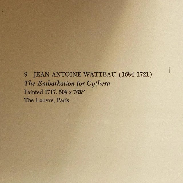 1950s 1955 After Jean Antoine Watteau "The Embarkation for Cythera", Vintage Full-Color Print For Sale - Image 5 of 8