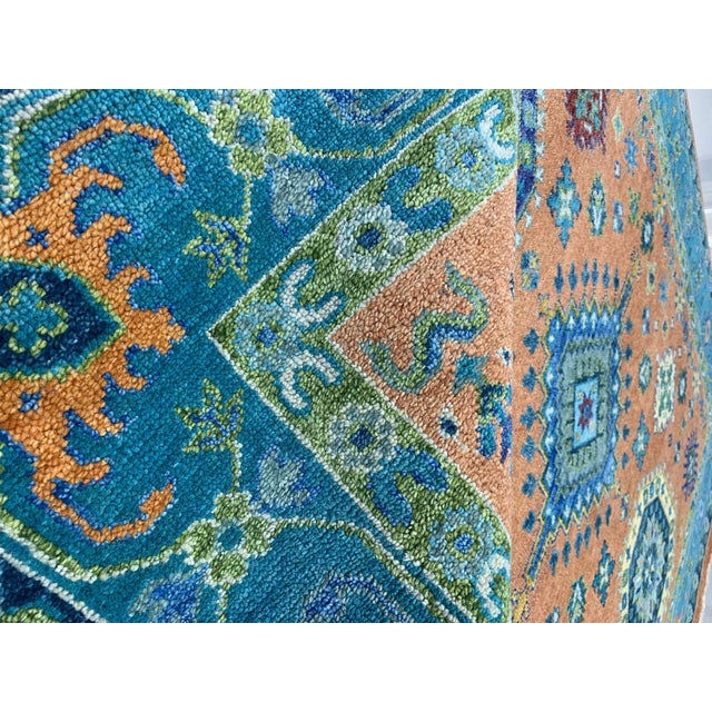 9x12 Ava Kazak Coral Traditional Geometric Hand Knotted Wool Carpet Rug For Sale - Image 4 of 5