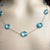 14k Yellow Gold Large Sized Blue Topaz Bezel Station Necklace 20 Inch For Sale In New York - Image 6 of 10