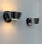 Pair of wall lights with a chrome frame and frosted glass diffuser, produced in France in the 1970s. Geometric and...