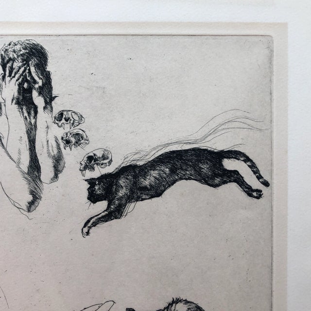 Self Portrait With Cats by Sigmund Abeles 1965 For Sale - Image 6 of 12