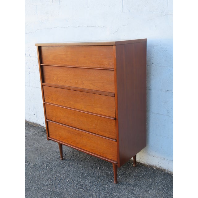Mid-Century Modern Mid Century Modern Tall Chest of Drawers 6310 For Sale - Image 3 of 15