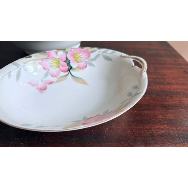 Early 20th Century Antique, Early 20th Century Noritake Japan Azalea Porcelain Oval Serving Bowls, Set of Four For Sale - Image 5 of 11