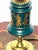 Antique French Brass and Porcelain Glass Shade Table Lamp from Unbekannt, 1920s For Sale - Image 10 of 11