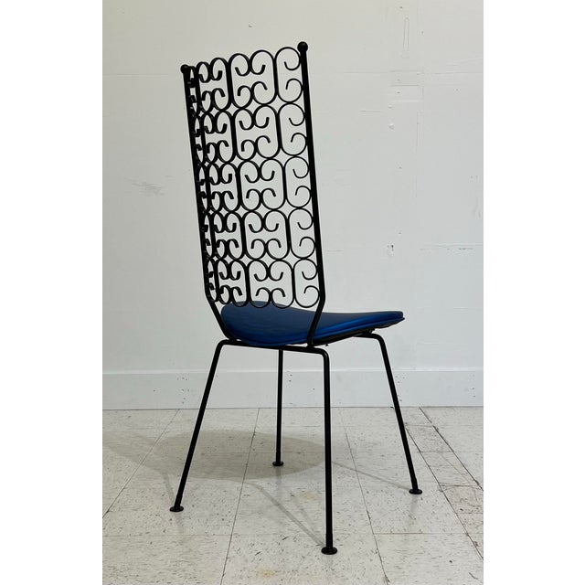 Metal 1960s Granada Collection Table and 4 Chairs Iron With Glass Top Arthur Umanoff for Raymor - Set of 6 For Sale - Image 7 of 12