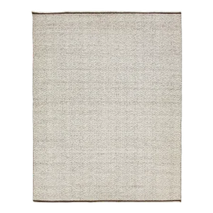 12 X 15 Organic Modern Flatweave Designed Wool Rug in Brown and Ivory