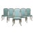 Baker Furniture French Provincial Louis XV Style Painted Dining Chairs W/ Mint Velvet - Set of 6 For Sale