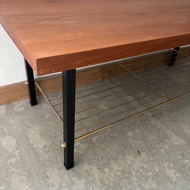 Coffee Table in Wood and Metal For Sale - Image 3 of 6