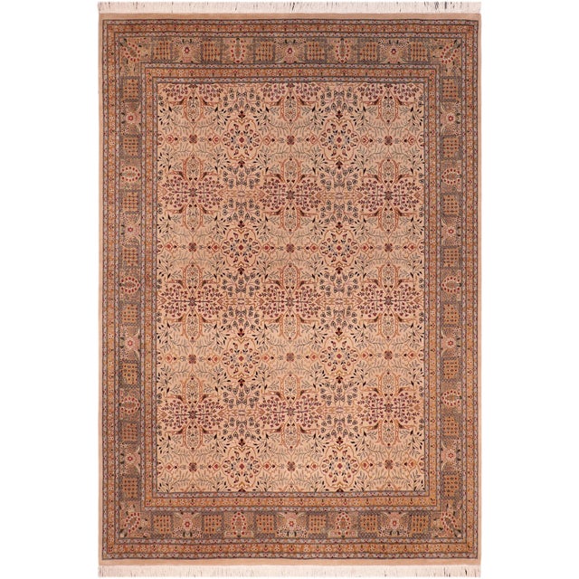 Shabby Chic 1990's Pak-Persian Tan/Green Wool Rug - 8'3'' X 10'3'' For Sale - Image 9 of 9
