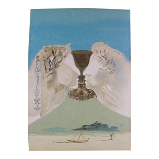 1970s Dali the Chalice of Love H/Sig # Dali Archives Certified Lithograph Surreal Art For Sale