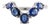 Flanked Diamonds & 1.46ct Blue Sapphire Chevron 'V' Ring Size 7 For Sale