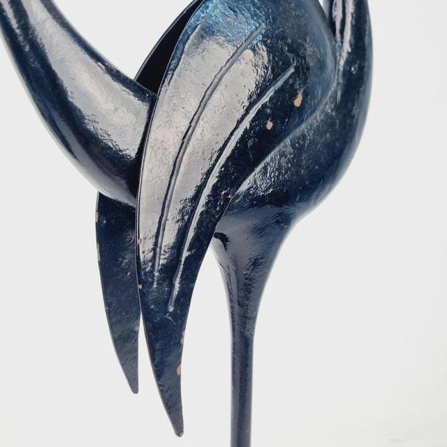 Metal Iron Egret Sculpture, 1960s For Sale - Image 7 of 9