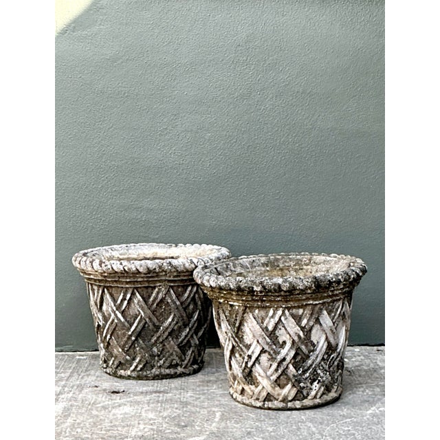 Vintage Cast Concrete Trellis Planters For Sale In West Palm - Image 6 of 12