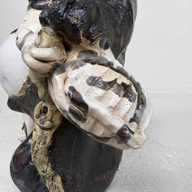1960s Large Shōwa Shigaraki Earthenware Decorative Tanuki Figure, Japan, 1960s For Sale - Image 5 of 12
