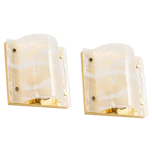 Murano Glass Wall Sconces from Hillebrand, Germany, 1970s, Set of 2