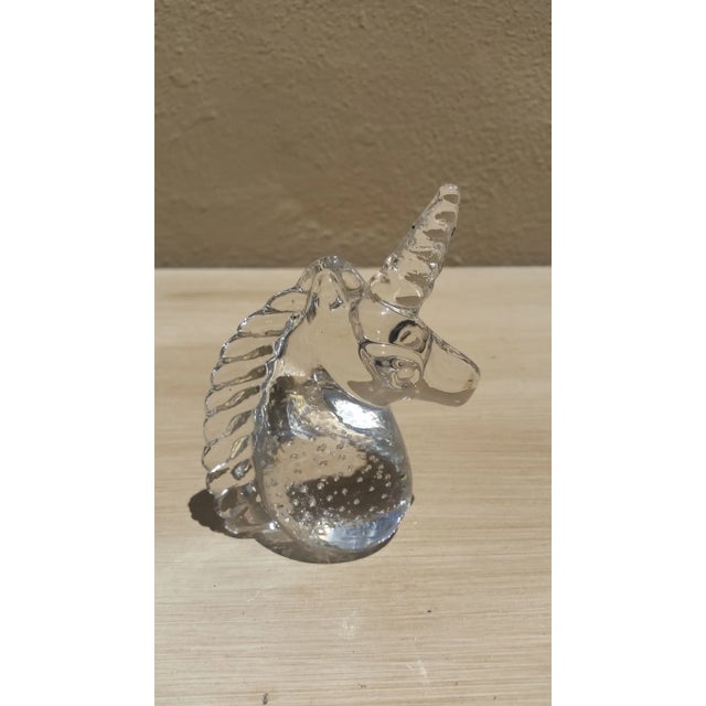 Mid-Century Glass Unicorn For Sale - Image 4 of 5