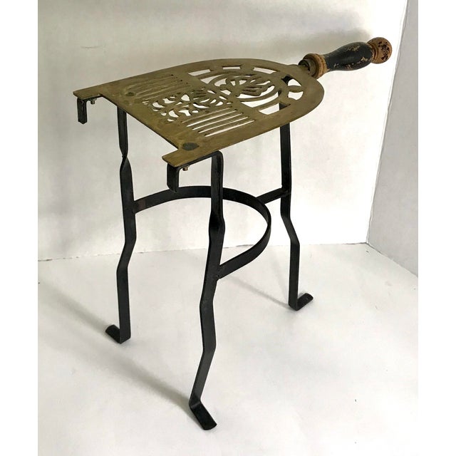 Antique Brass and Iron Fireplace Kettle Stand Chairish
