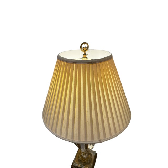 1970s Mid Century Modern Crystal Base Lamps - Set of 2 For Sale - Image 4 of 4