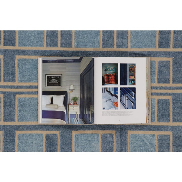 Contemporary Geometric Cotton Dhurrie Rug in Blue & Gold by Rug & Kilim, India For Sale - Image 9 of 10