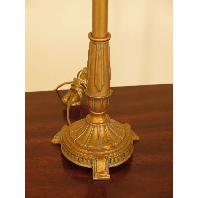 1990s Gold Decorative Table Top Lamp & Shade For Sale - Image 5 of 8