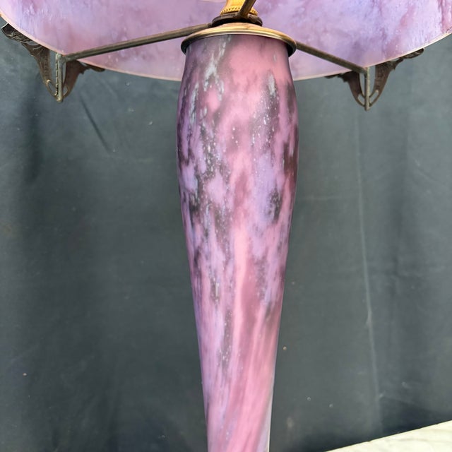 French La Rochere Art Nouveau Mushroom Table Lamps With Dragonflies -a Pair For Sale - Image 12 of 15