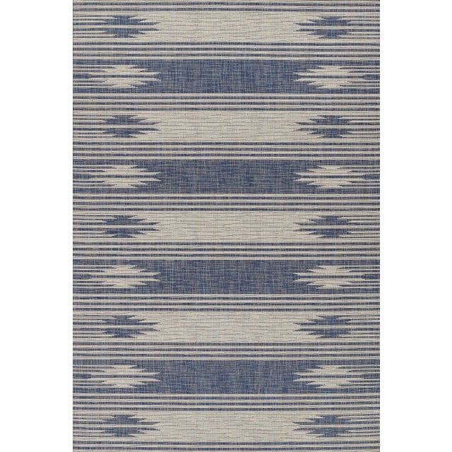 Momeni Contemporary Indoor/Outdoor Riviera Desert Rug in Blue, 3'3" x 5' For Sale