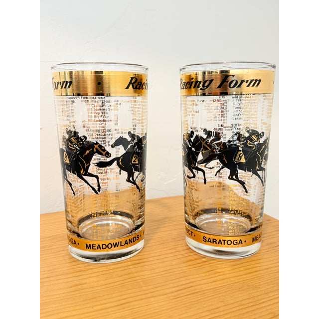 Vintage 1960s Horse Racing Highball Glasses - a Pair For Sale - Image 9 of 10