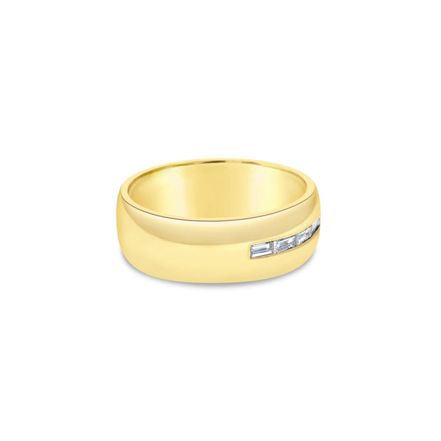Contemporary Mens Baguette Diamond Wedding Band .50cttw 14k Yellow Gold, Size 12 For Sale - Image 3 of 3