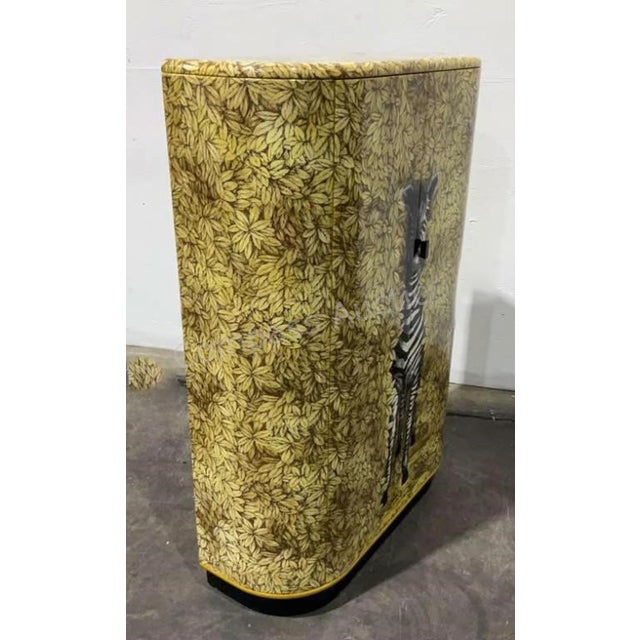 Barnaba Fornasetti | Curved 'Zebra' Cabinet One of Fifteen, Date: 2003 For Sale - Image 9 of 10