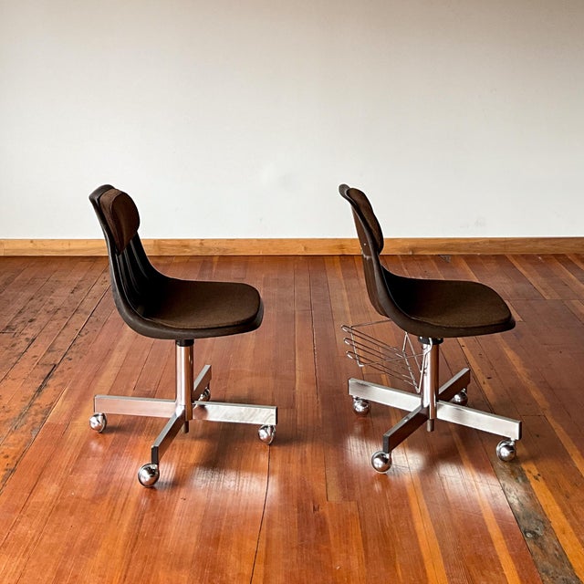 Mid 20th Century Mid 20th Century Fiberglass Desk Chairs by Clarin Corporation, 6 Pieces For Sale - Image 5 of 15
