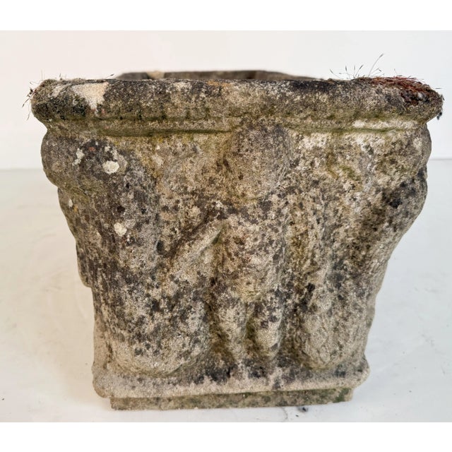 English Garden Stone Trough or Planter With Cherub Relief -Two Available For Sale - Image 12 of 12