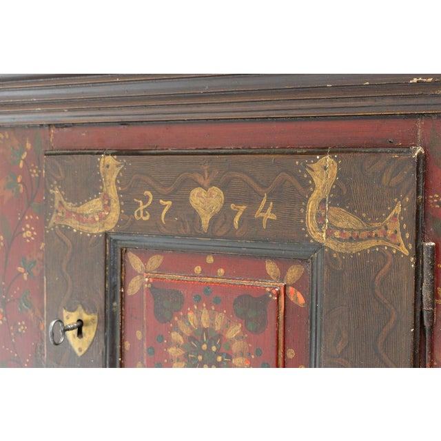 Wood Antique Painted Cupboard, 1850 For Sale - Image 7 of 12