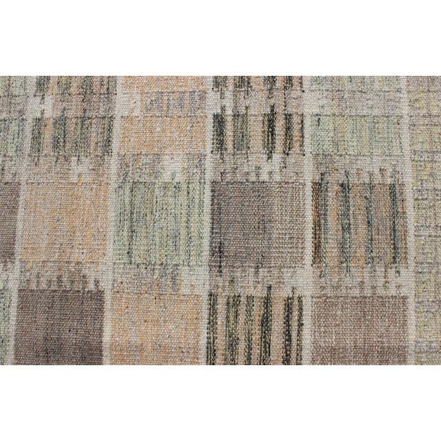 Apricot Modern Scandinavian Flat-Weave Rug by Keivan Woven Arts, 9' X 12'1" For Sale - Image 8 of 11