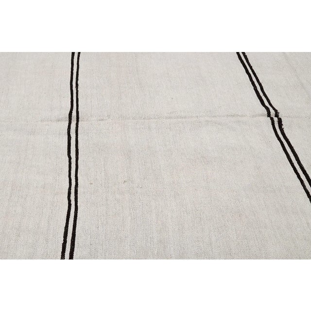 Mid 20th Century Vintage Modern Hemp Kilim Rug For Sale - Image 4 of 7