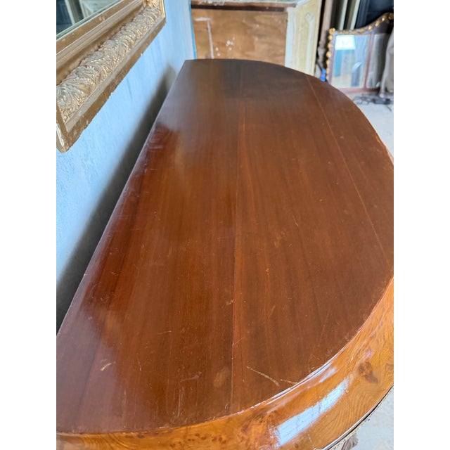 Brown 1950s Neoclassical Transitional Marquetry Commode For Sale - Image 8 of 11