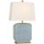 Traditional Thomas O'Brien by Visual Comfort Signature Monique 20" Table Lamp in Silk Blue with Linen Shade For Sale - Image 3 of 3