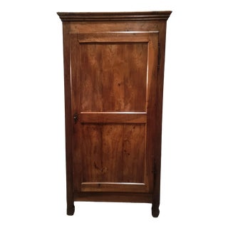 Antique French Cherrywood Bonnetière Linen Cabinet For Sale