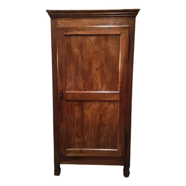 Antique French Cherrywood Bonnetière Linen Cabinet For Sale