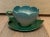 Vintage Cup and Leaf Tea Set Cup = 5"D x 4"W x 2.5"H Saucer = 6"D x 4.5W x 3/4"H