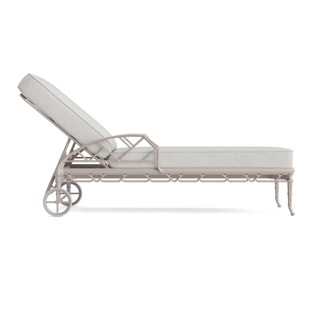 Contemporary Brown Jordan Calcutta Adjustable Chaise Lounge, Dove frame with Fusion Dove fabric For Sale - Image 3 of 11