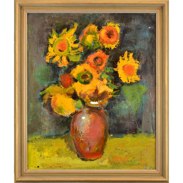 Aleksandr Rodin, Still Life with Yellow Flowers, 1980s, Oil Painting on Canvas For Sale - Image 10 of 10