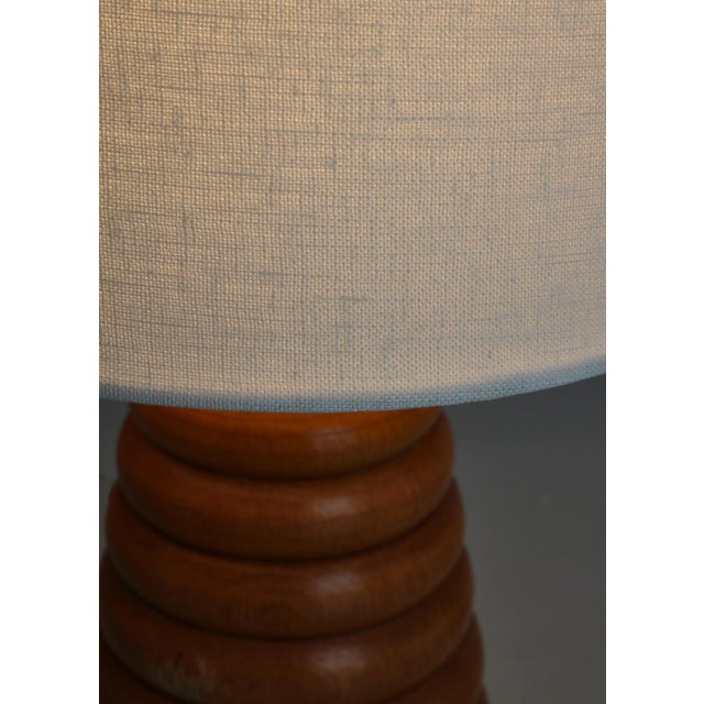 Table Lamp in Turned Beechwood Scandinavian Modern, Denmark, 1950s For Sale - Image 6 of 9