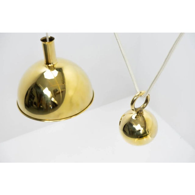 Adjustable Counterweight Pendant in Brass attributed to Florian Schulz, 1970s For Sale - Image 4 of 12