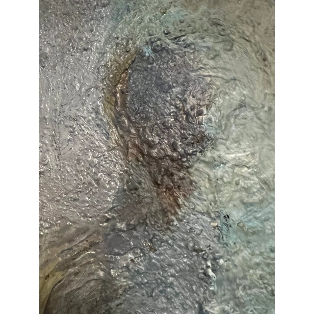 An atypical abstract oil on canvas by Maine’s Robert Spring (1938-2016), Newly float framed, Heavily textured modern...