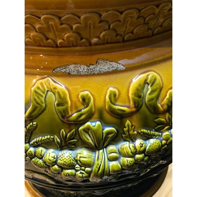 Late 19th Century Impressive English Majolica Jardinière on Pedestal For Sale - Image 12 of 12