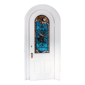 Antique Arched Door - Stained and Leaded Glass